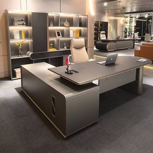 迪欧小迪加厚大班台轻经理高级奢老板办公桌办公桌感董事长总裁
