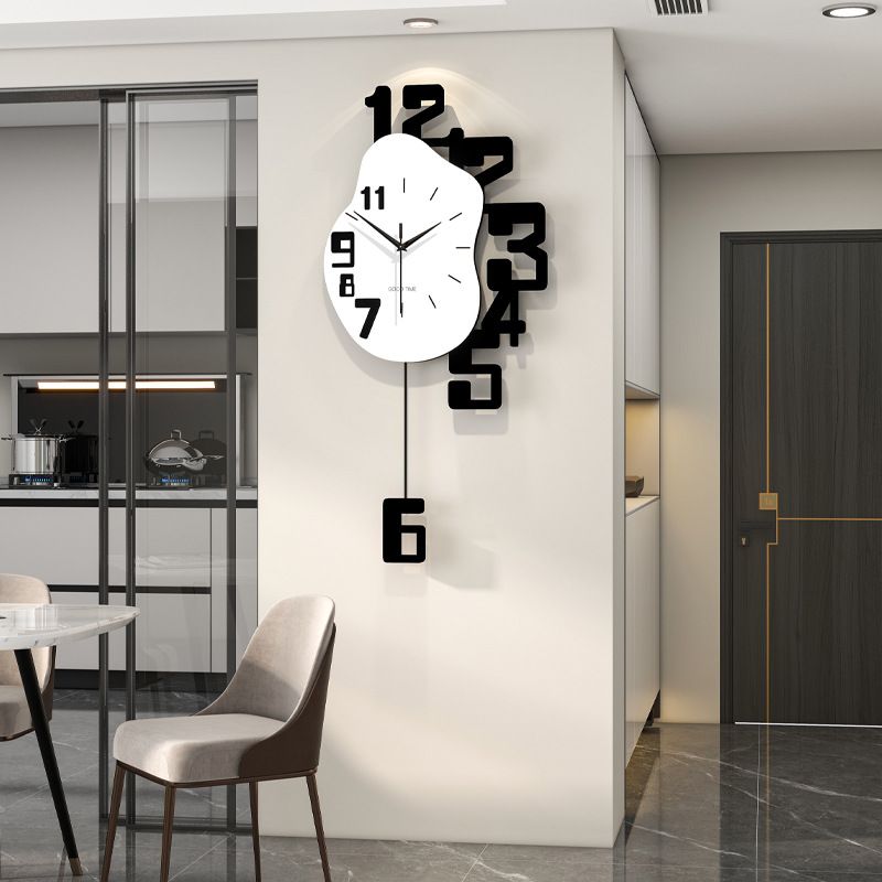 新款挂钟客厅高级感现代简约家用装饰时钟免打孔创意静音钟表挂墙