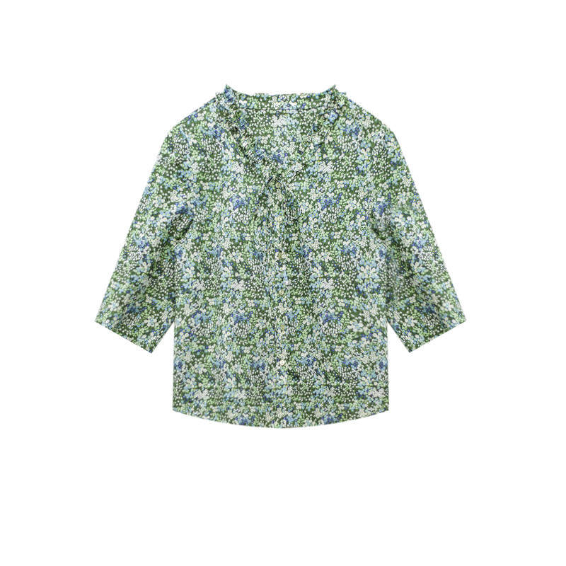 知臣早秋新品 浪漫原野田园风纯棉碎花衬衫女 T26102048