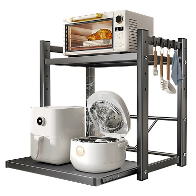 厨房微波炉置物架可抽拉式