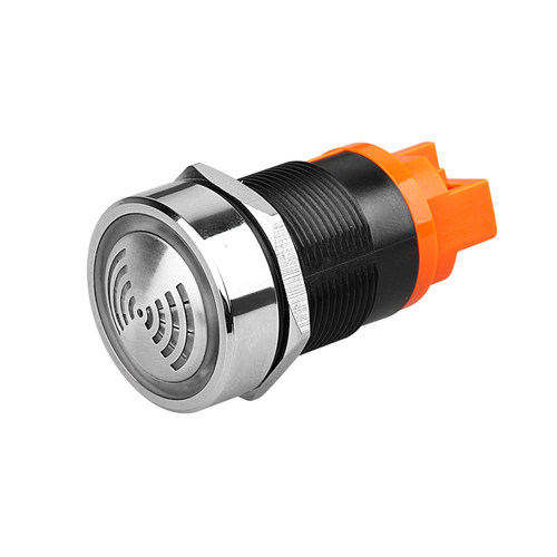 蓝波22mm金属蜂鸣器带灯12V24V220V防水IP65报警器断续闪光高分贝