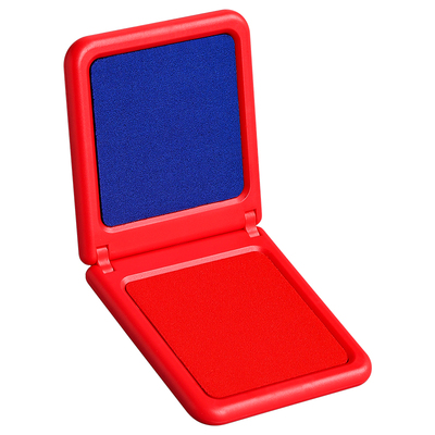 新款红蓝双色印台印油印章盒
