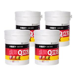 好丽友木糖醇无糖口香糖缤果Q立方清新口气大瓶装101g便携零食品