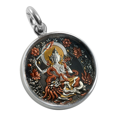 巴赫工作室文殊唐卡吊坠全金属