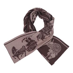 谜阿凰习武图围巾羊毛原创汉服搭配秋冬季新品围脖女冬季2025新款