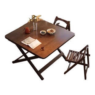 德国·实木折叠桌正方形吃饭桌可折叠餐桌家用简易四方桌子长方形