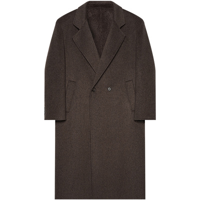 重磅双面羊毛呢大衣男长款过膝