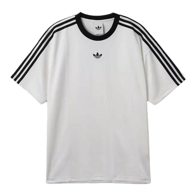 adidas阿迪达斯三叶草夏季圆领情侣款休闲T恤短袖白色上衣 JW5877