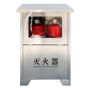不锈钢灭火器箱玻璃面304加厚可视化消防箱4kg2具装消防箱灭火箱8
