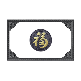 96描金圆形福字迎门墙新中式仿古浮雕树脂影壁墙庭院墙面装饰