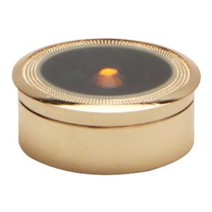 珠宝收纳盒宝石盒子电镀金属圆形透明旋转戒面裸石钻石彩宝展示盒