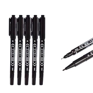 双头勾线笔美术专用小学生记号笔儿童油性黑色快递马克笔幼儿园粗细两头绘画笔水性笔涂鸦笔不掉色防水线描笔