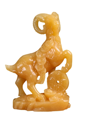 天然黄玉羊摆件客厅装饰生肖羊