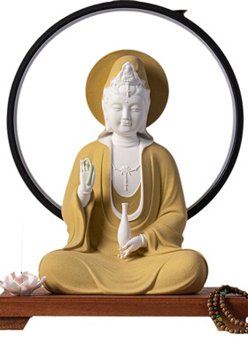 陶瓷观音菩萨佛像灯摆件