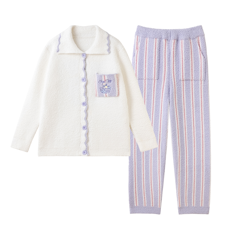 TugTug半边绒月子服孕妇女士睡衣