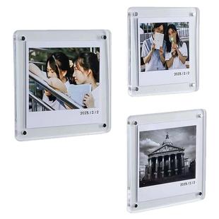 亚克力拍立得磁吸相框冰箱贴爱豆小卡片展示框旅游旅行照片墙卡砖