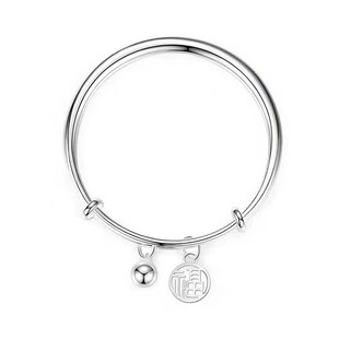 抖音同款福财字铃铛手镯一步一响ins简约不掉色情侣闺蜜叮当手环