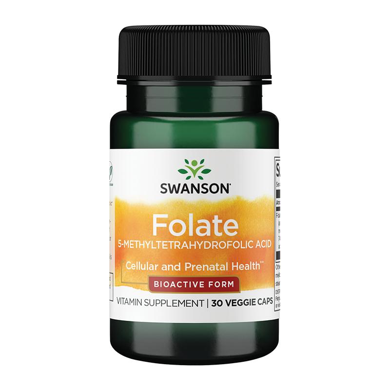 swanson美国斯旺森活性叶酸400mcg 五甲基四氢男女全孕期