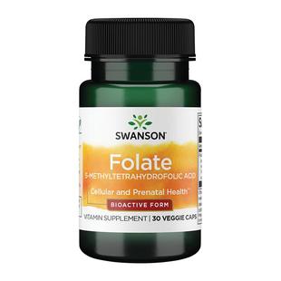 Swanson美国斯旺森活性叶酸400mcg 五甲基四氢男女全孕期孕妇专用