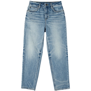 【张凌赫代言】Lee商场同款25秋冬新411舒适小直脚浅蓝色女牛仔裤