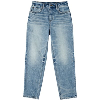 【张凌赫代言】Lee商场同款411舒适小直脚浅蓝色女牛仔裤潮A09023