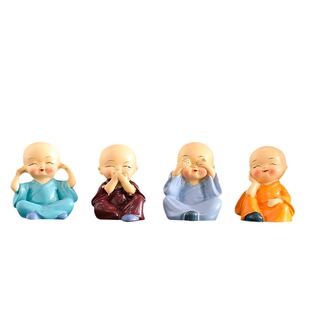 创意禅意四不小和尚玄关摆件茶宠酒柜装饰品茶几办公室桌面小摆设