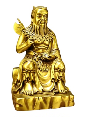 黄铜盘古祖师开天辟地供奉神像