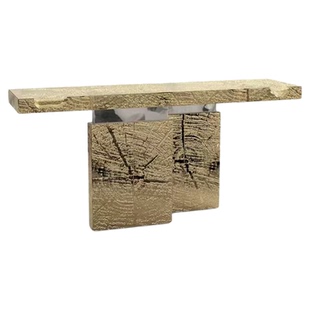 意式轻奢大理石台设计师别墅客厅靠墙条案装饰入户金属门厅玄关桌