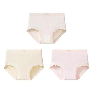 可爱内裤女纯棉裆舒适透气薄款少女学生中腰包臀抑菌条纹三角短裤