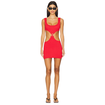 Ronny Kobo AUGUSTA 裙子红色REVOLVE小众新款