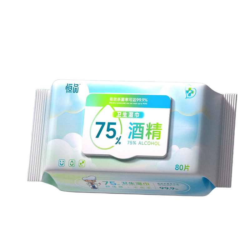 恒品75度酒精消毒湿巾99.9%杀菌