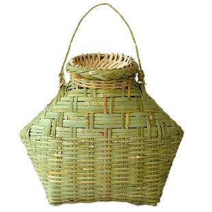 竹编鱼篓捕鱼竹笼有盖子渔获竹编制品黄鳝笼捉鱼道具手编竹篓农村