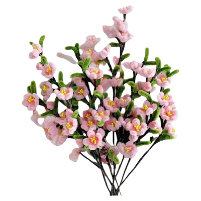 成品加密扭扭棒春天桃花樱花仿真花手工diy材料包学生作业礼物