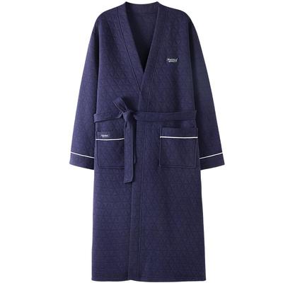 睡袍男士秋冬款纯棉夹层浴袍