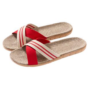 草编亚麻拖鞋女士编织凉拖居家静音防滑透气防臭天然藤编拖鞋男款