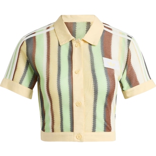 adidas阿迪达斯三叶草女子CROPPED POLO运动休闲短袖T恤KY8141