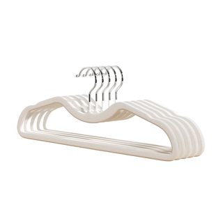 短颈植绒衣架家用挂衣无痕防滑防肩角收纳整理师用矮脖缩脖子衣撑