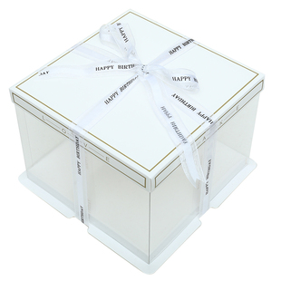 透明生日蛋糕盒4寸6寸8寸10寸12单双层加高方形打包烘焙包装盒子