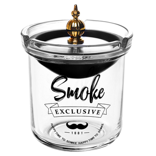 带盖漏斗烟灰缸家用创意玻璃烟缸个性客厅办公室ins风防飞灰烟盅