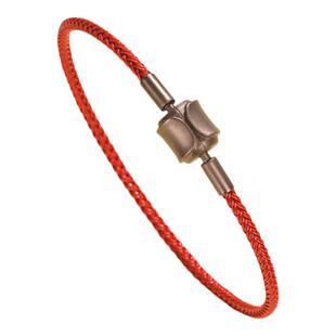 转运珠防水钢丝手绳3D硬金黄金串珠男女本命年编织红皮绳手链刻字