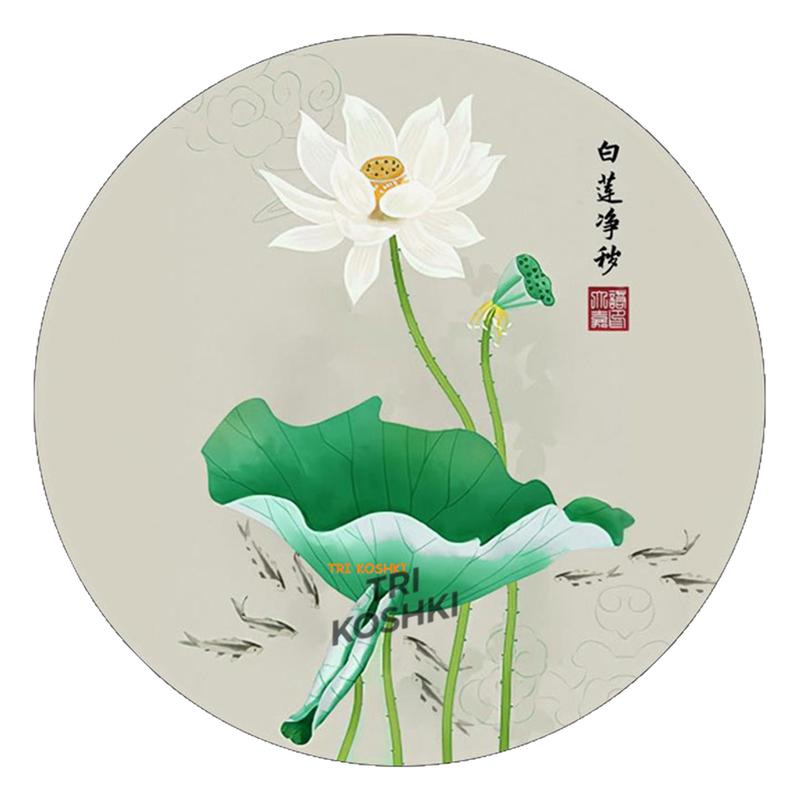 厕所荷花净秽鲤鱼图装饰画九鱼荷花图卫生间厨房墙贴防水瓷砖贴画