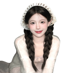 假发全头套女三角头巾假发一体夏天轻薄无痕水波纹长卷发发箍假发