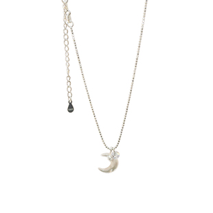 纯银母贝月亮项链吊坠女轻奢小众高级感气质锁骨链颈链2026新款