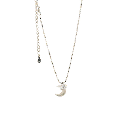 纯银母贝月亮项链吊坠女轻奢小众高级感气质锁骨链颈链2026新款