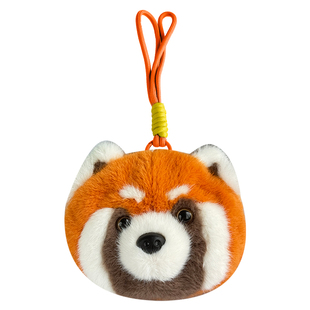 可爱毛绒熊猫挂件花花零钱包耳机包挂饰钥匙扣成都基地同款纪念品