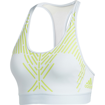 Adidas/阿迪达斯正品2025女士瑜伽时尚印花中强度运动内衣FJ7249