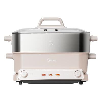 美的超薄速沸电火锅家用分体式多功能料理锅烤肉一体不粘锅电煮锅