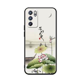 昊淘适用于OPPORENO6手机壳0pp0 Reno6软硅胶5G版PEQM00防摔peqmoo保护套opp0ren6挂绳支架reon6全包ren06