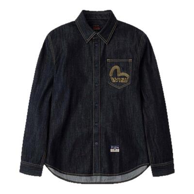 EVISU男士海鸥图案长袖衬衫