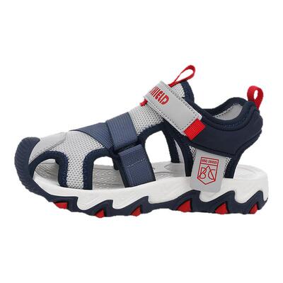 男童凉鞋夏款透气软底包头沙滩鞋